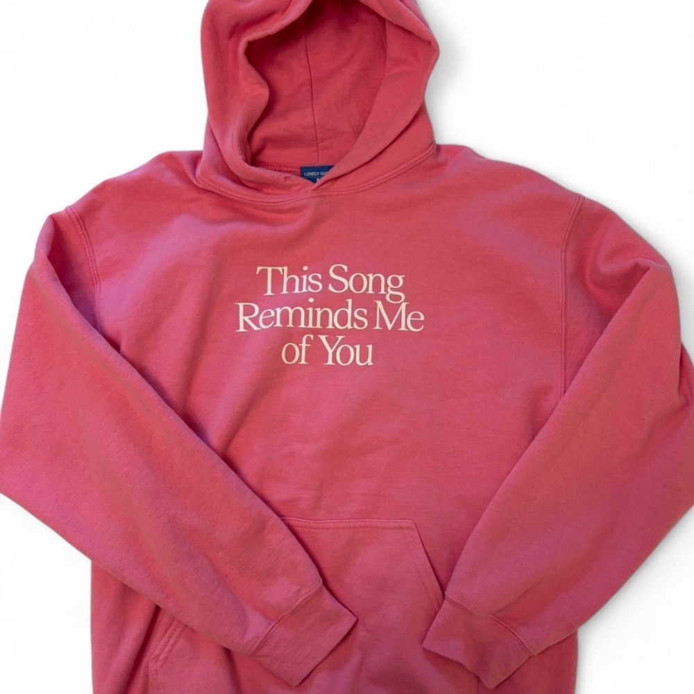 LONELY GHOST Pink Cozy Sweater with Text